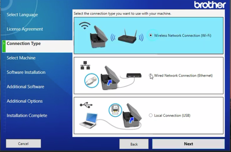Choose the Wireless Connection Option