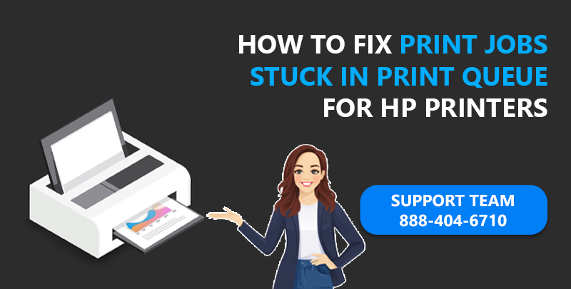 hp printer stuck in queue