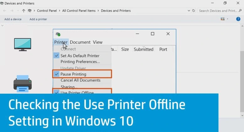 hp printer offline windows 10