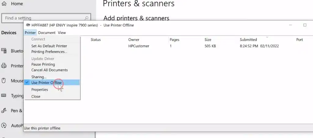 see your printer is offline or online